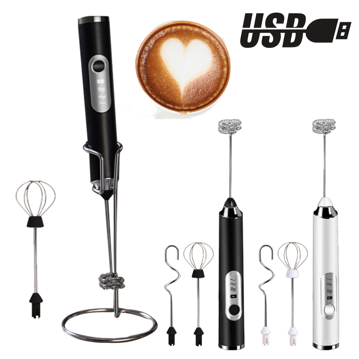 Mini Elektrische Milch Schäumer Mixer Drahtlose Kaffee Schneebesen Mixer Hand Egg Beater Cappuccino Mixer-düse Küche Schneebesen Werkzeuge