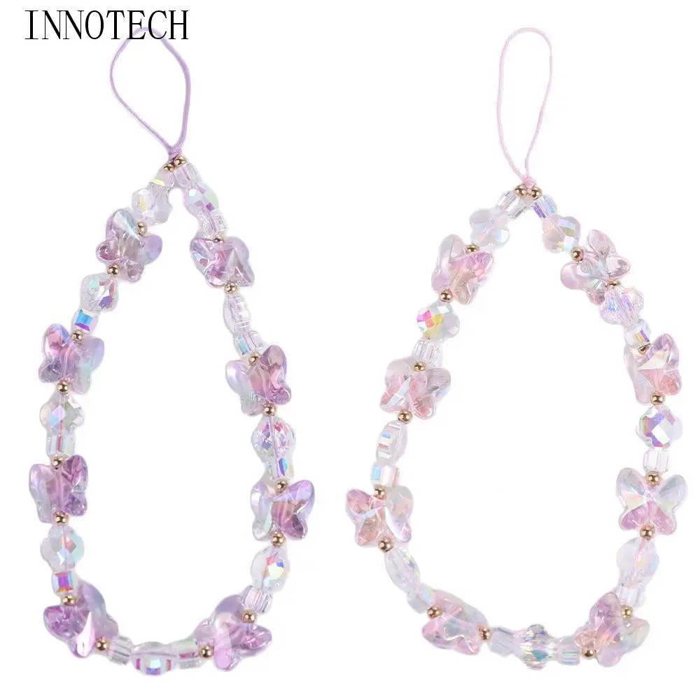 

Прозрачная акриловая цепочка для мобильного телефона с бабочкой, милая девушка, Y2K, подвеска для телефона, подвески для телефона, украшение для рюкзака, ремешок для телефона