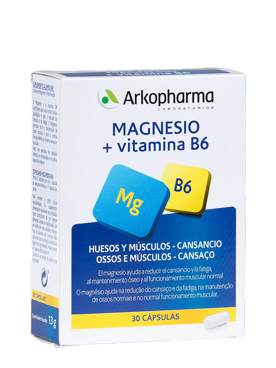 Arkopharma magnesium and vitamin b6 30 capsules-reduces the feeling of muscle fatigue and maintain a good bone state