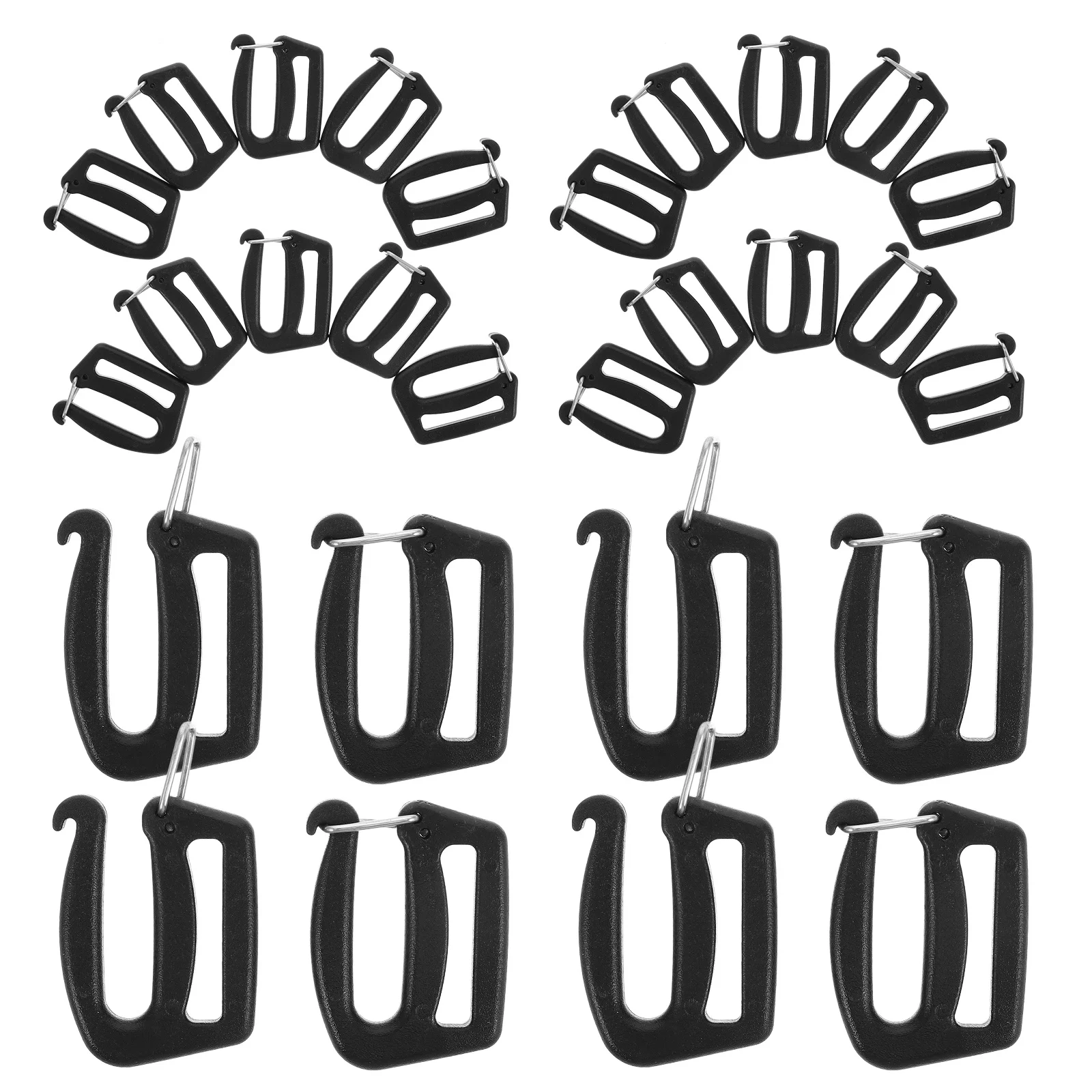 

50pcs Outdoor Backpack Strap Clips 38Mm Black Adjustable Bag Strap Adjuster Webbing Connecting Buckle Replacement For Camping