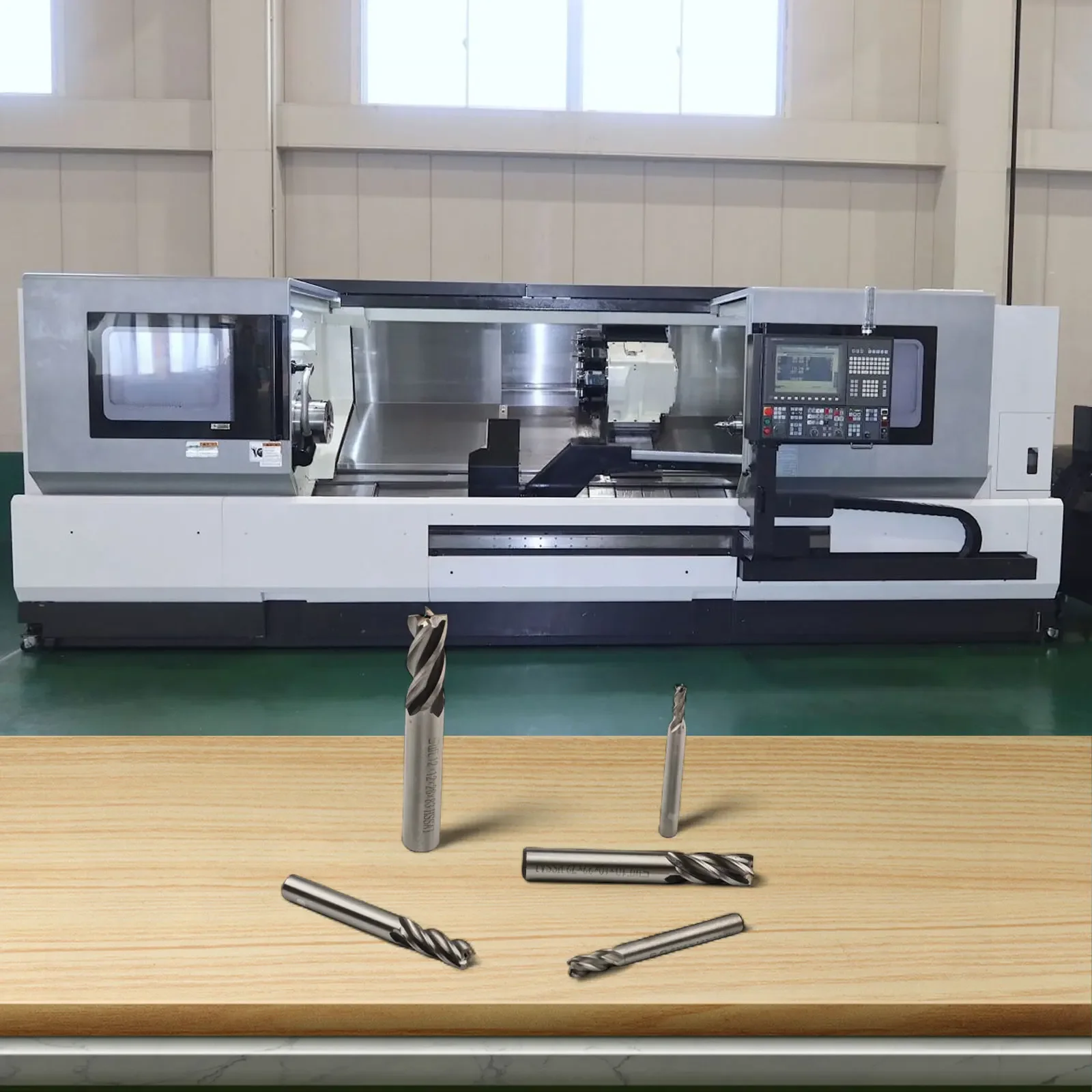 4-Flute Cutter CNC End Mill Set For CNC Milling 4-flute Geometry Enhanced Chip Evacuation Silver as Shown In The Picture