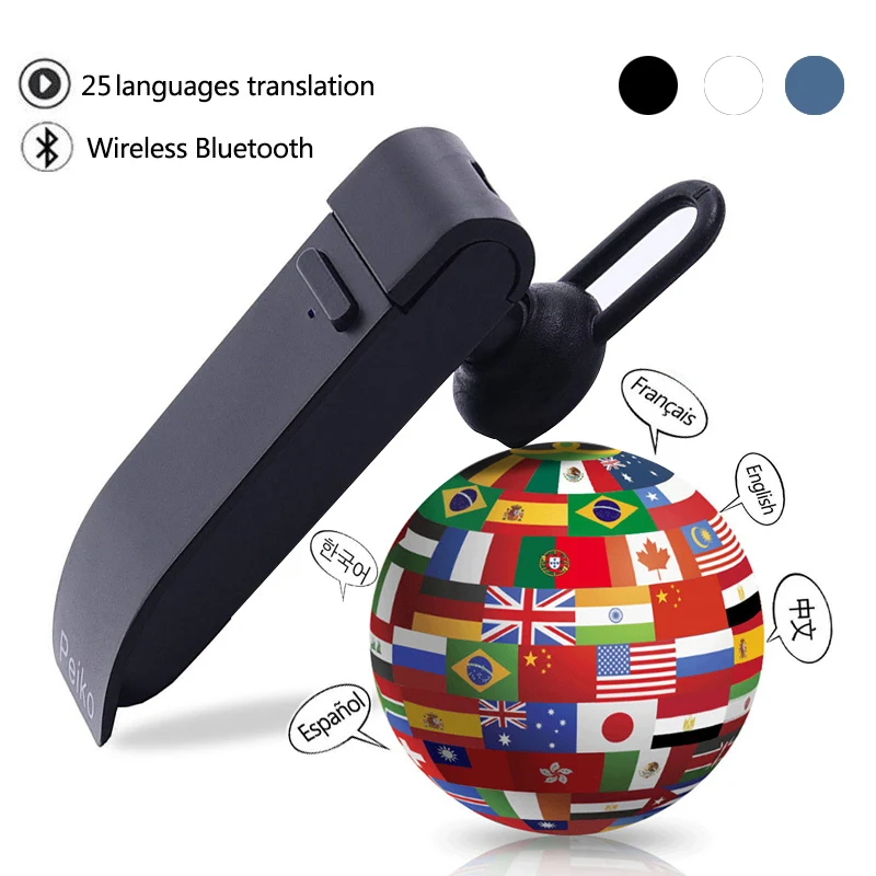 Peiko translator headphones 25 Languages Smart Voice Translator instant Translated Wireless Bluetooth Translator Earphone