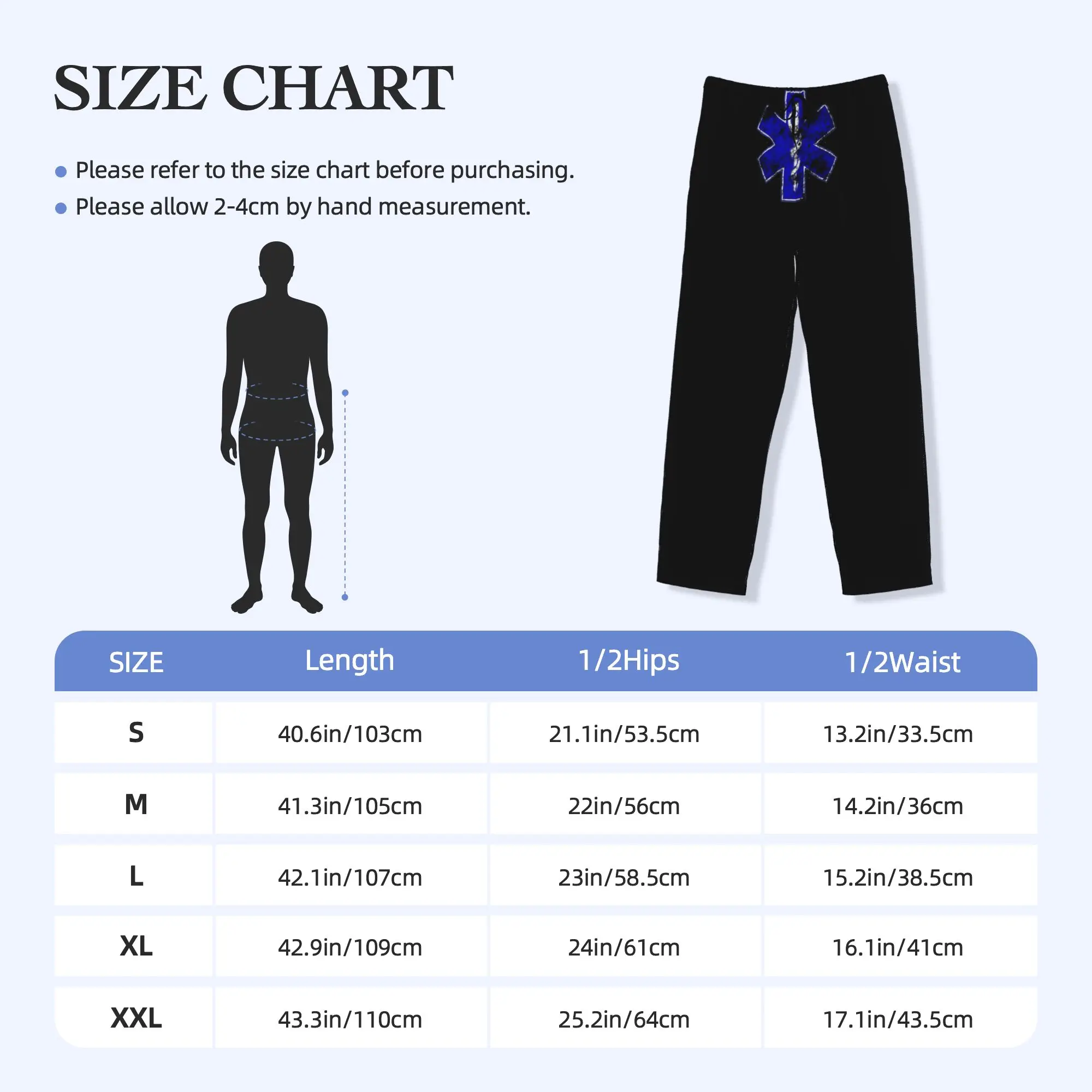 Custom Star of Life EMT Health Care Pajama Pants Men  Lounge Sleep Stretch Sleepwear Bottoms with Pockets - view 5