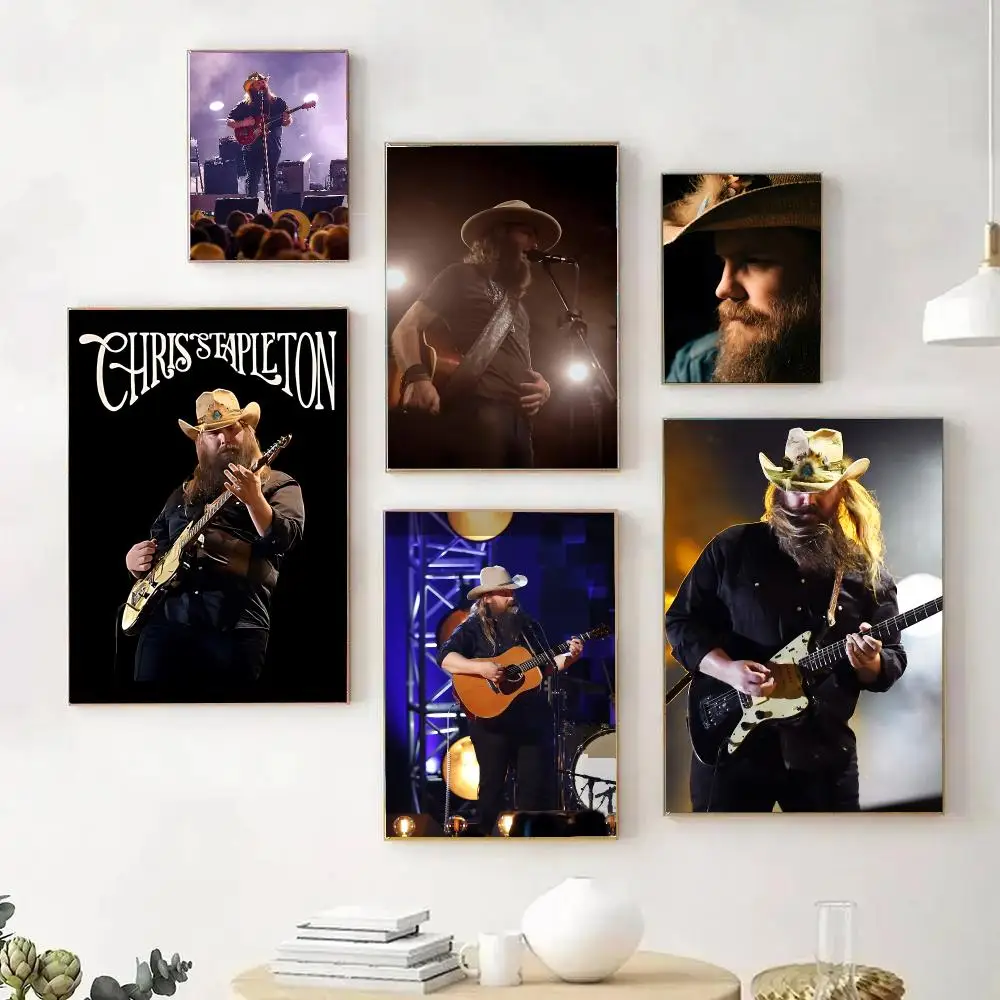 Music Singer C-Chris S-Stapleton Poster Wall Art Print Sticker for Bedroom Living Room Dorm Office Modern Home Decor