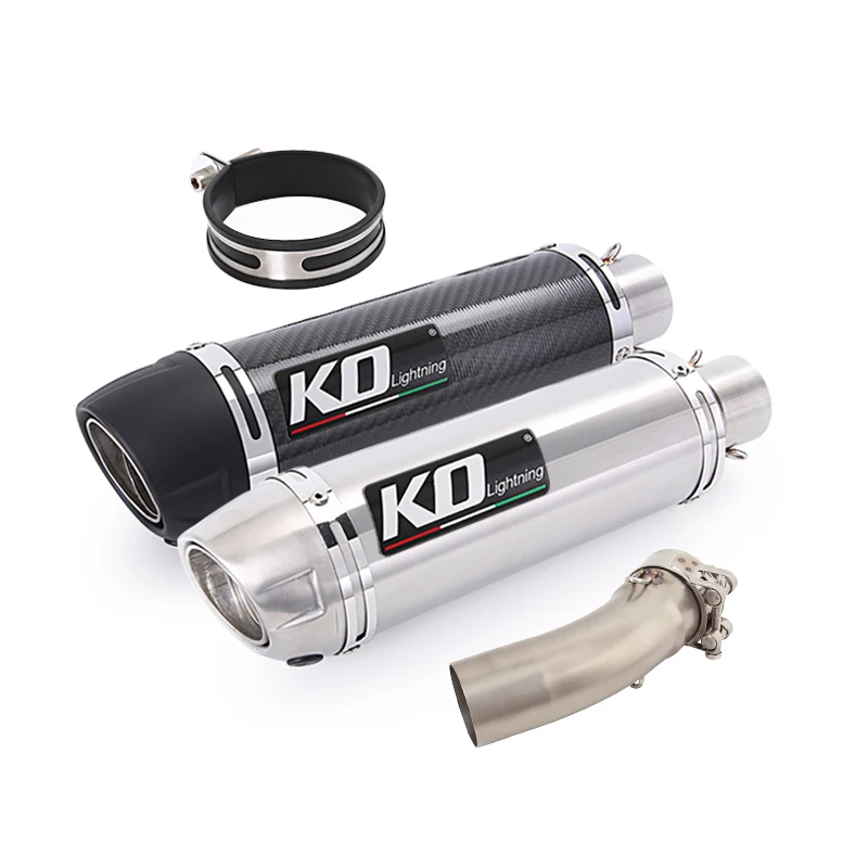 

Motorcycle Exhaust Muffler Mid Pipe For Kawasaki ZX4R/4RR 2023 Stainless Steel/Matte Real Carbon Fiber With DB Killer Slip On