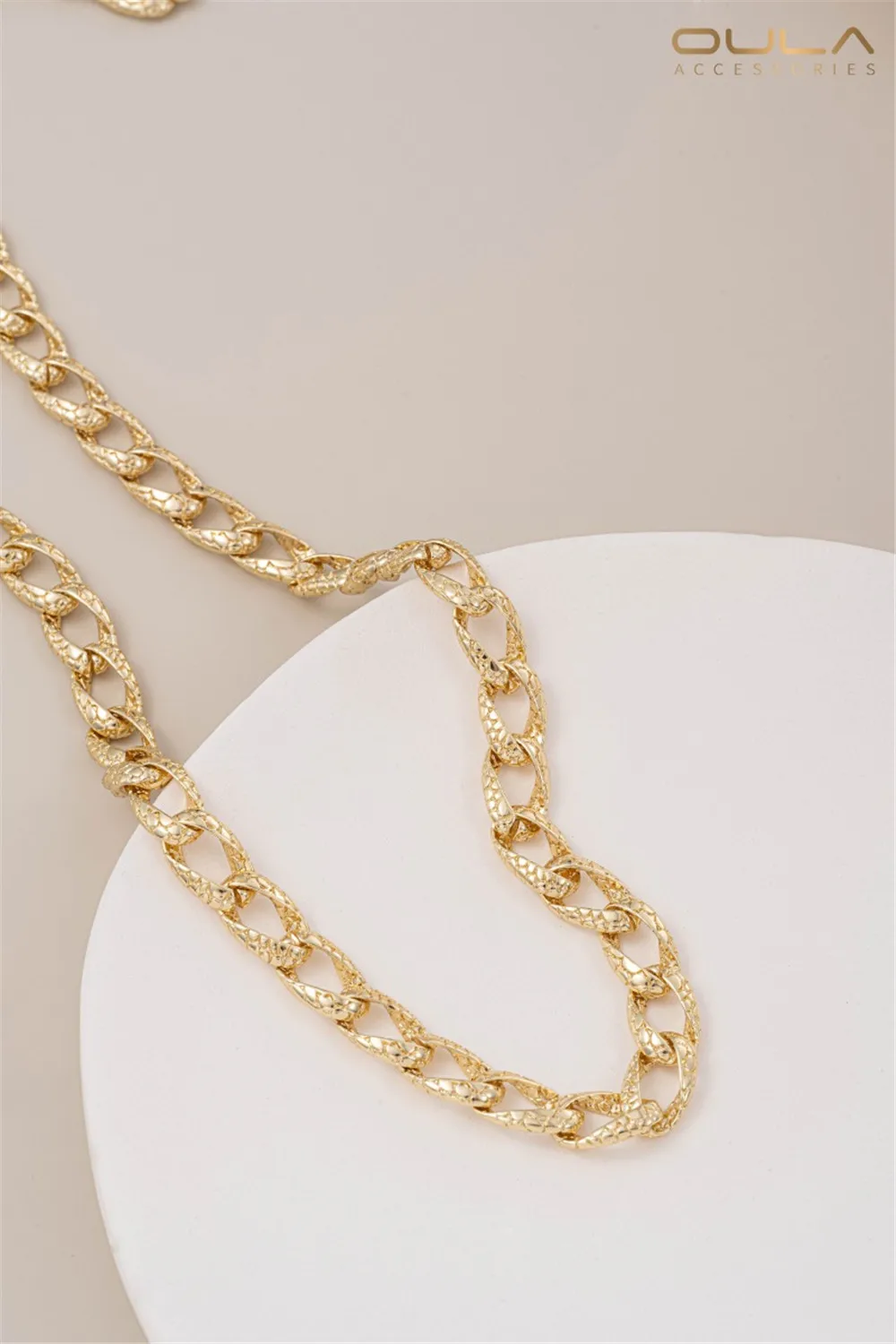 14K حقيقية الذهب جلد الثعبان الكوبية سلسلة الخام الرجعية الأفعى نمط DIY اليدوية قلادة سوار سلسلة فضفاضة