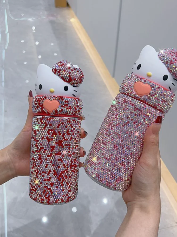 

Sanrio Hello Kitty Vacuum Cup Girl Student Lovely Cup Outdoors Student Lovers Kawaii Portable Cold Drink Cup Cartoon Anime