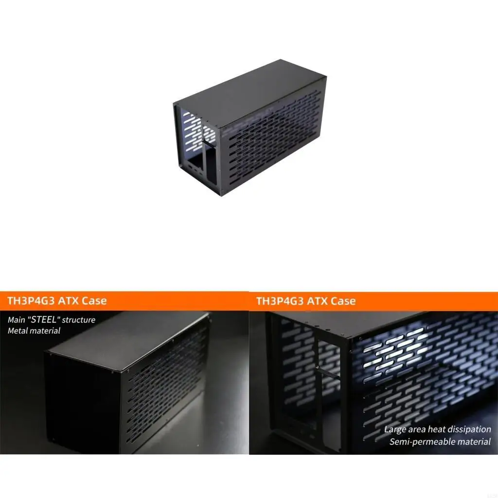 

462E TH3P4G3 ATX Metal Housing Box GPU Dock Case Support OLED Display Cooling Fan Thunderboltcompatible Support ATX
