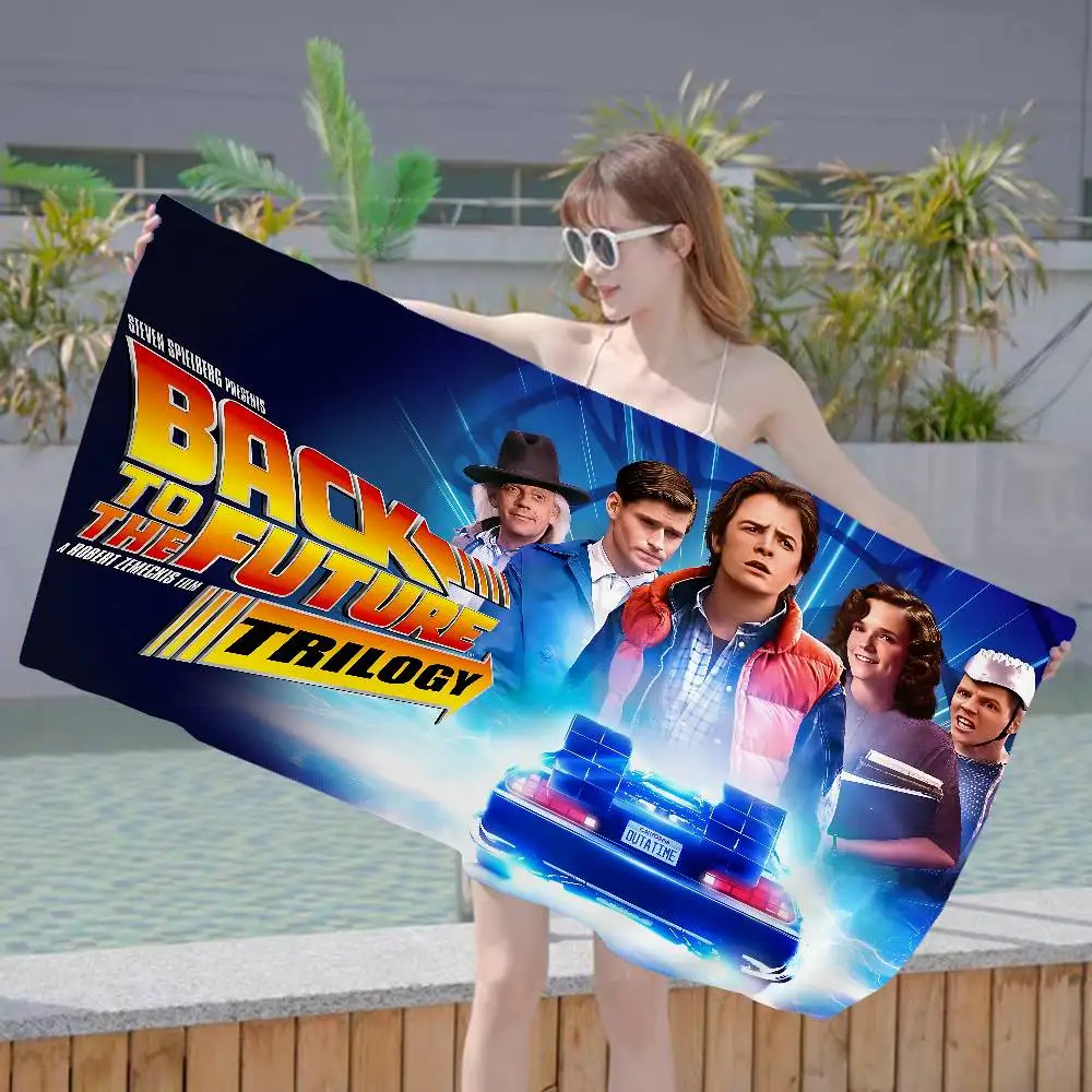Movie B-Back To The F-uture Microfiber Blanket Quick Drying Beach Towels Oversized Printing Super Absorbent Pool Towel Blanket