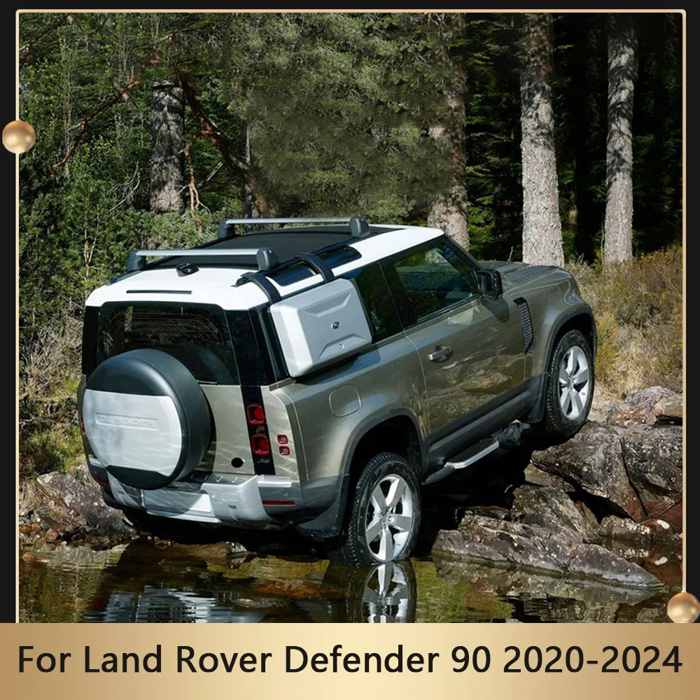 Barra transversal de liga de alumínio Cremalheira do tejadilho, transportadores de carga, suporte do telhado, suporte para Land Rover Defender 90 2020-2024