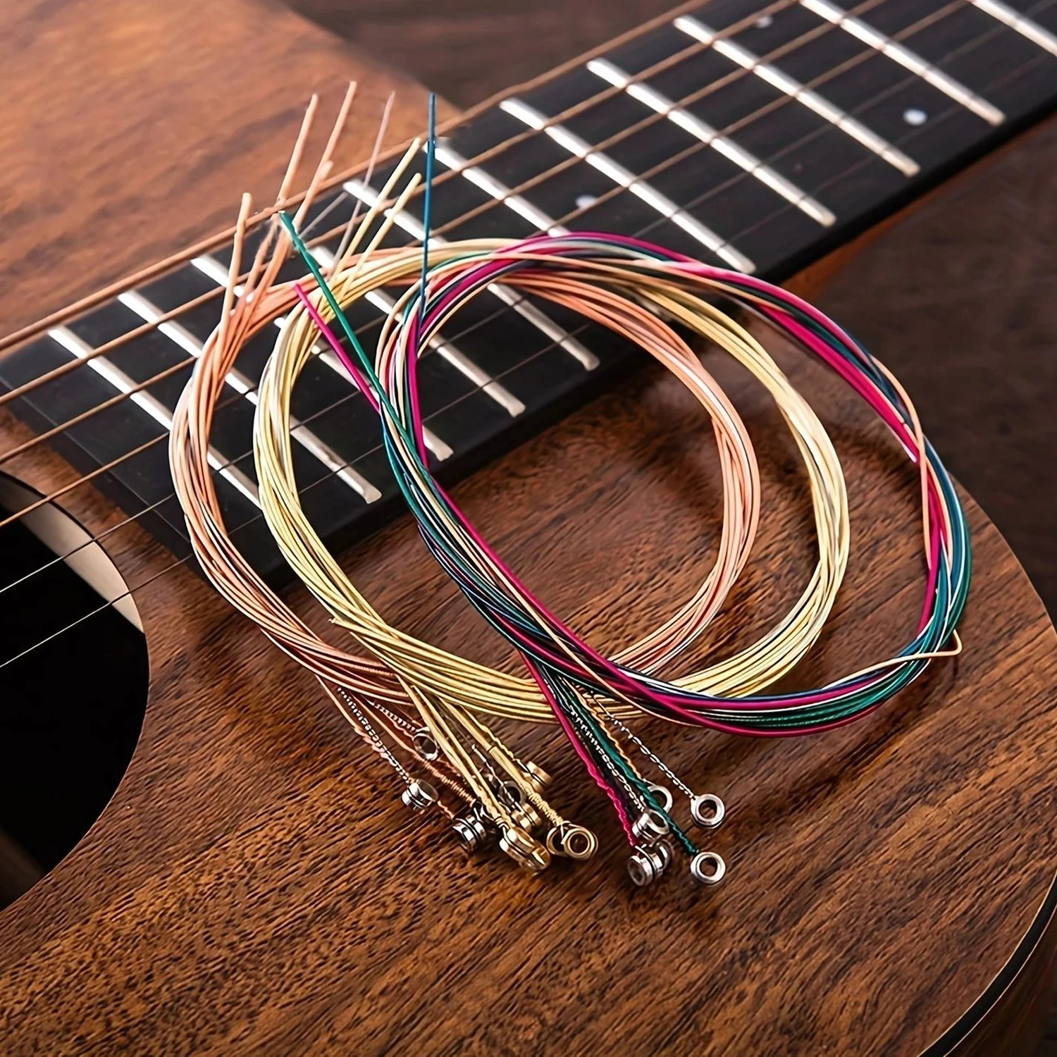 6Pcs Premium Durable Acoustic Guitar Strings Replacement Wire Strings Musical Instrument Guitar Accessories