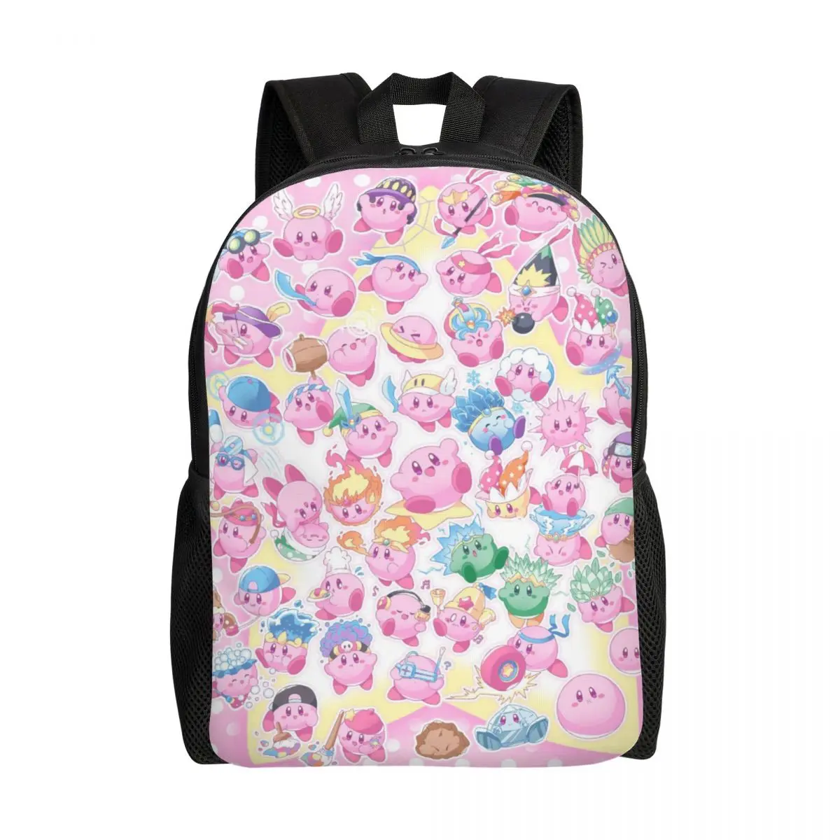 

Custom Kirbys Cartoon Game Backpacks for Men Women Waterproof College School Bag Print Bookbags