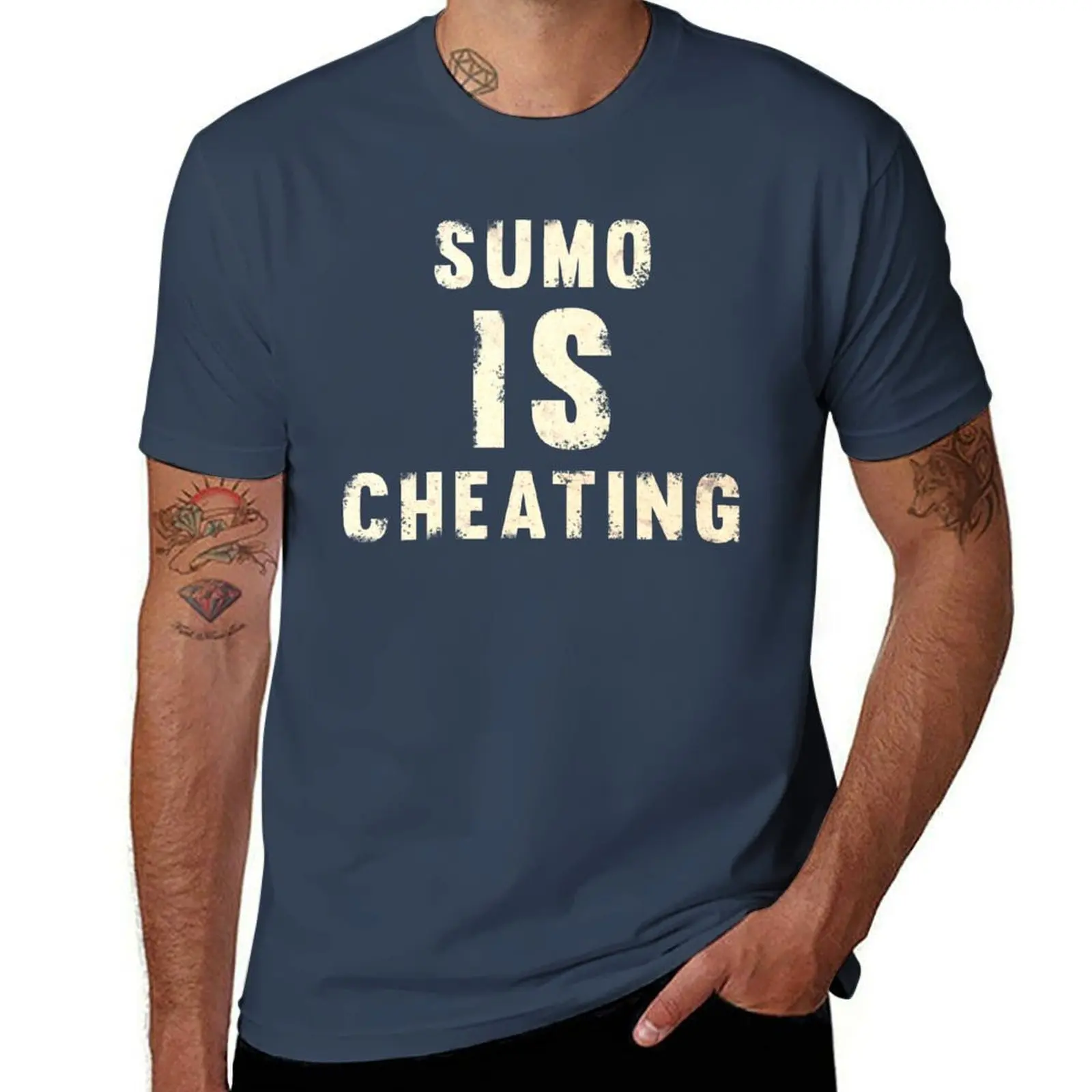 Sumo is cheating deadlifting bodybuilding T-Shirt Large Size Basic Casual T-Shirt