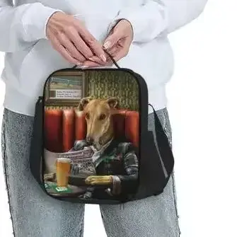 

Dog Portrait Thermal Insulated Lunch Bags Whippet Sighthound Lover Resuable Lunch Tote for Bento Food Box