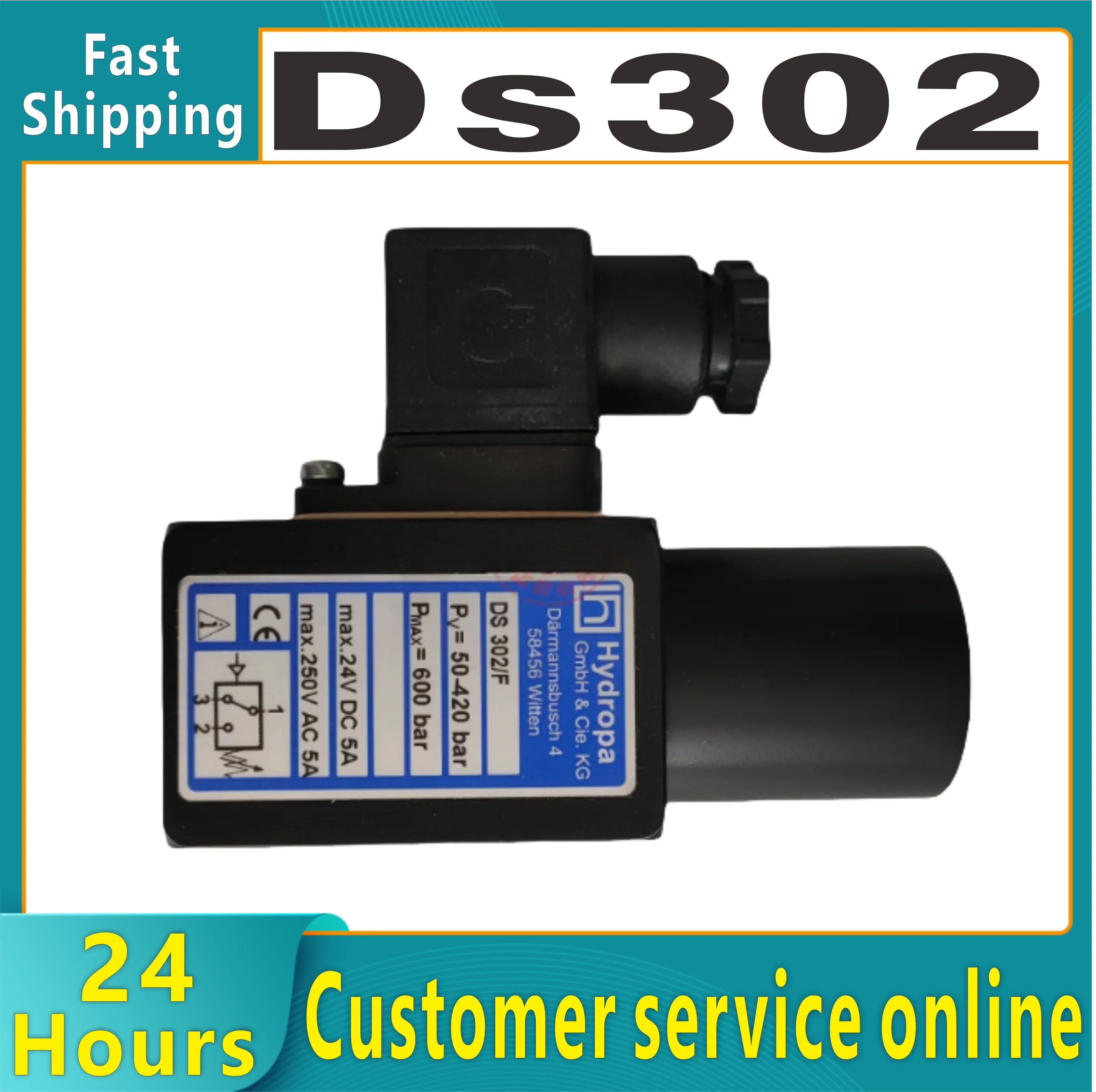

New original HYDROPA pressure switch DS302/F/SS setting range 40-240kg