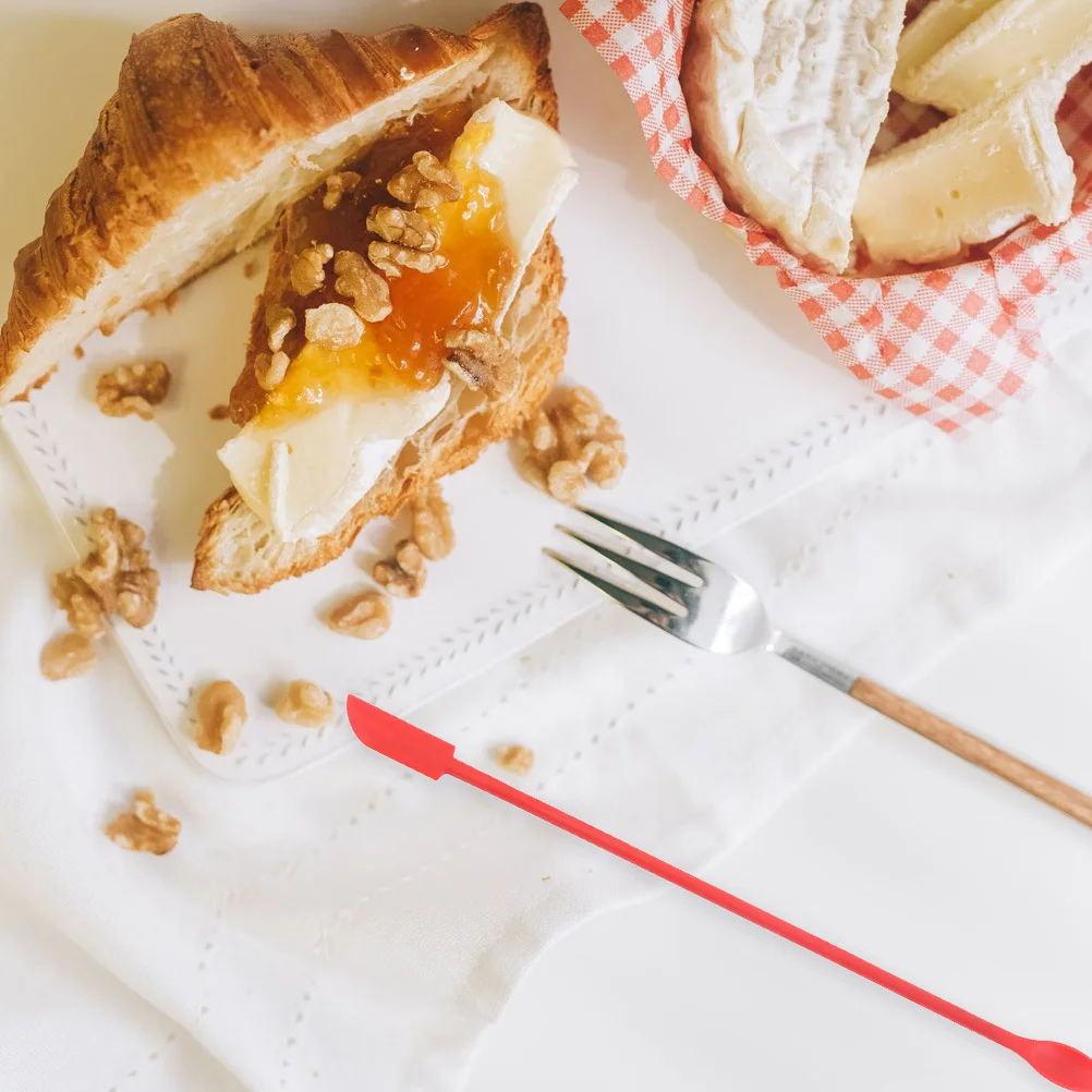 

6Pcs Silicone Jam Spatulas Baking Tools Flexible Easy Operate Different Sizes Black Red Silicone Scraper