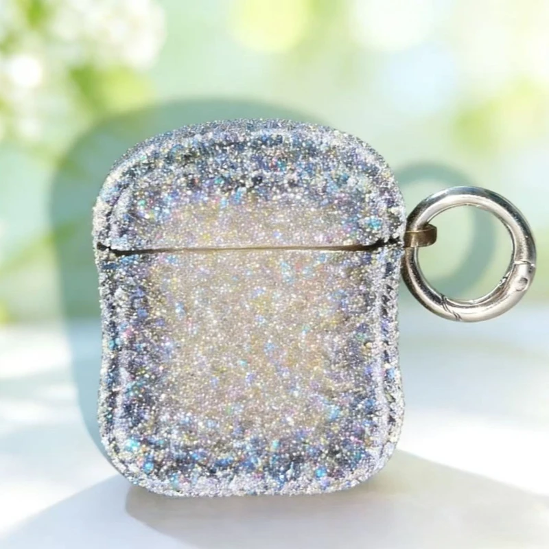 Elegant shiny earphone case protective cover, stylish with circular shiny earphone protective cover