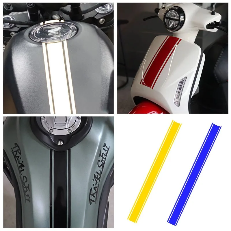 Motorcycle Fuel Tank Sticker DIY Stripe Decal Tank Decal Reflective Stickers Motorcycle Styling Decoration Accessories 50*4.5cm