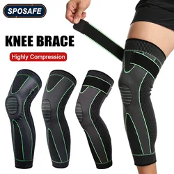 Sport Anti-slip Full Length Compression Leg Sleeves Knee Brace Support Protect for Basketball Football Running Cycling Men Women