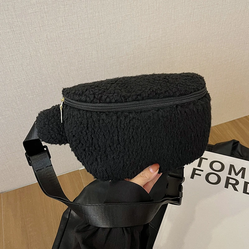 

Зимняя плюшевая поясная сумка на молнии, женская нагрудная сумка, модная меховая сумка-бананка, кошелек для телефона, повседневная женская сумка через плечо