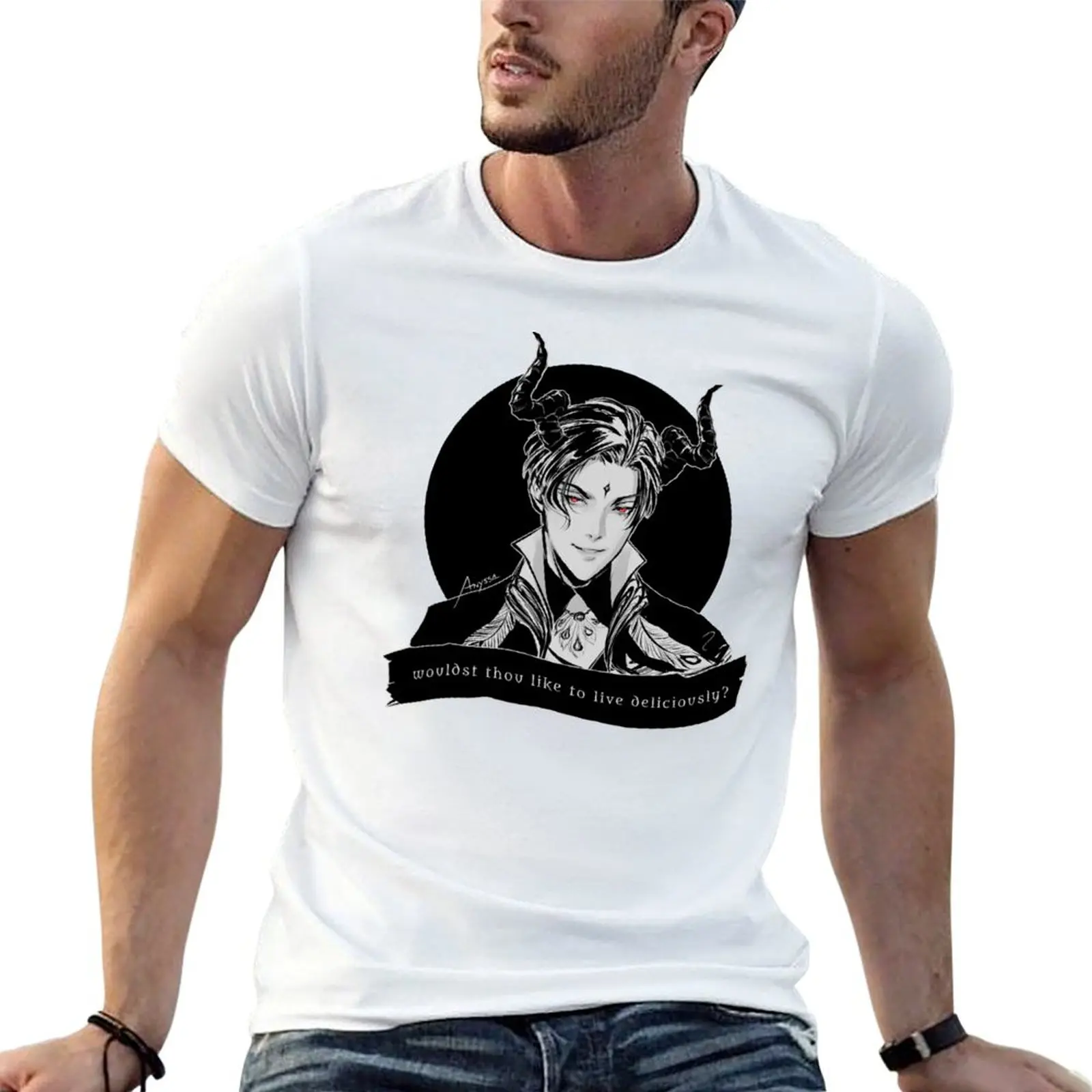 Lucifer - Wouldst thou like to live deliciously? T-Shirt Casual Fashion Print Tee Top