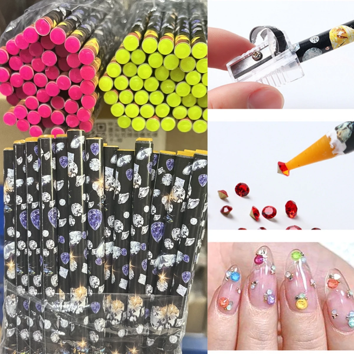 1pcs Rhinestone Picker Soft Wax Pencil for Nail Gems/Crystal/Diamond Painting - Nail Pencil Dotting Pen Tool Picking Accessories