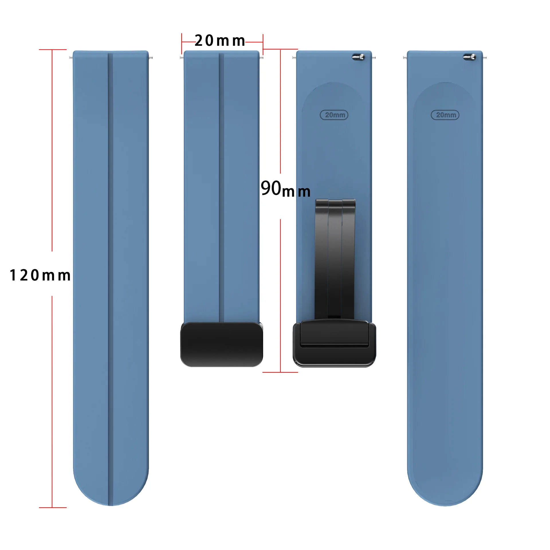 20mm Folding Magnetic Buckle Strap For Huami Amazfit GTS 4 mini 3 2 2e Silicone Bands For Amazfit Bip 3 Pro Bip U/S Sports Strap