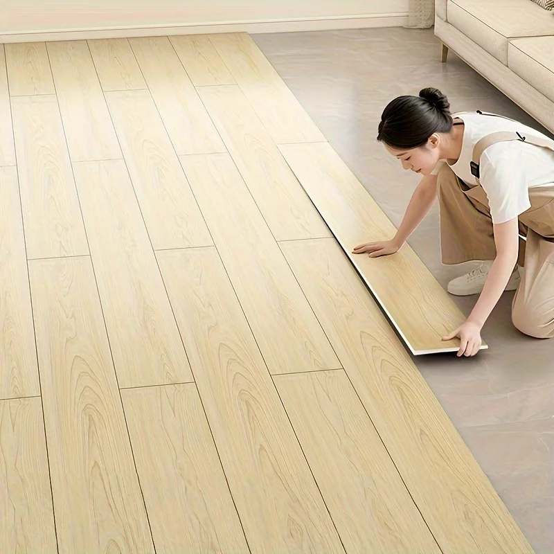 Self-Adhesive Retro Wood Grain Waterproof Floor Stickers-Easy Peel&Stick,Wear-Resistant Flooring for Living Room,Bedroom,Kitchen