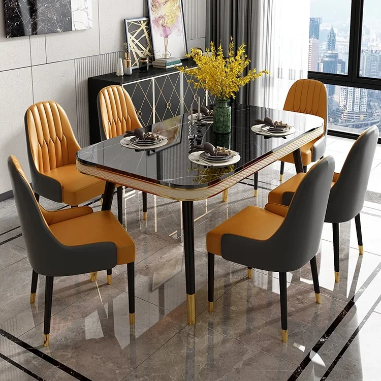 

SAT049 Rock Plate Light Luxury Modern Simple Household Apartment Simple Rectangular Dining Table