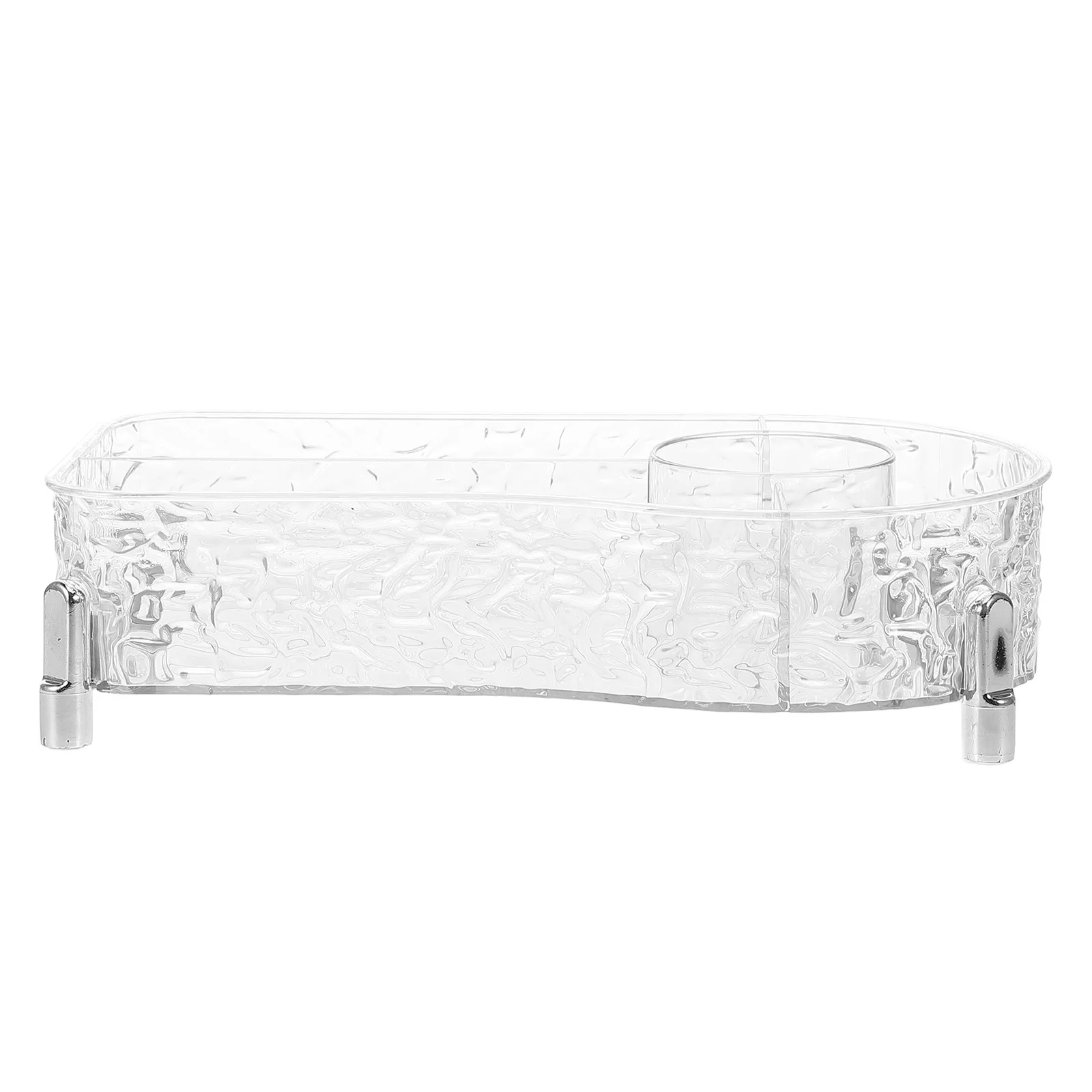 

Transparent Organizer 4 Compartments Nordic Design Vanity Bathroom Countertop Makeup Display Box Large Capacity Clear