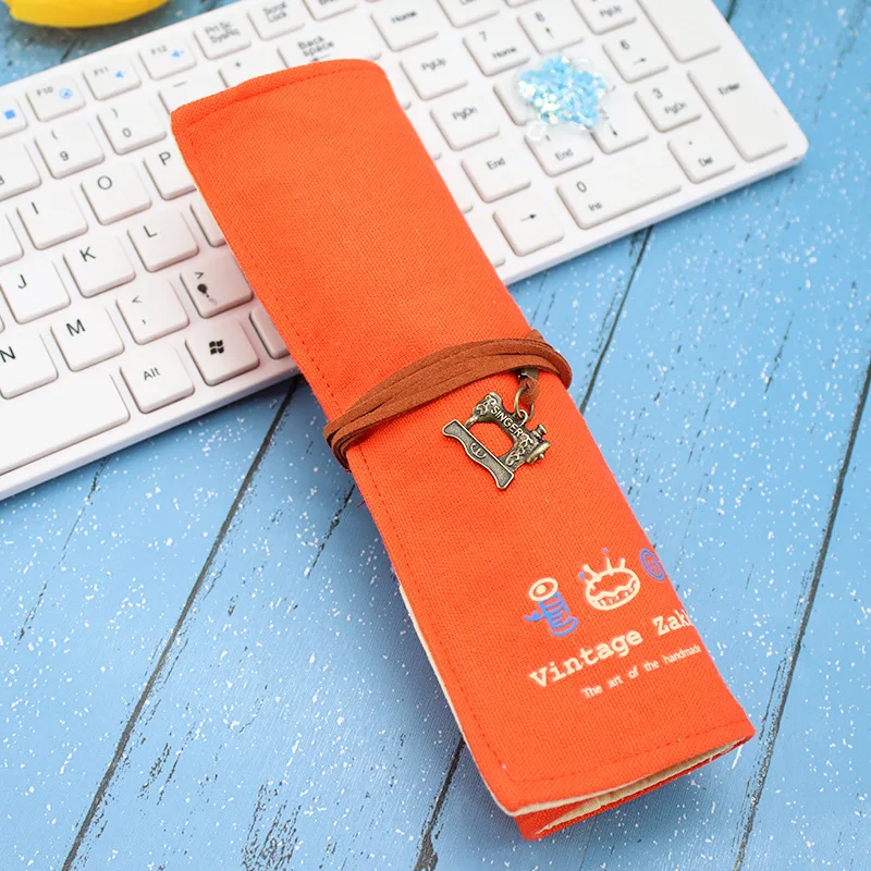 Retro etui na ołówki 245mm*190mm Proste płócienne etui na ołówki Uchwyt na ołówki dla studentów