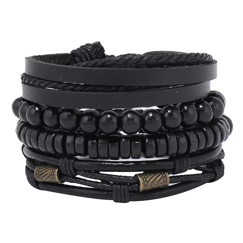 MIX Style Handmade Braided Leather Strap Vintage Bracelet Classic Lace Up Punk Bracelets Jewelry for Men Gift