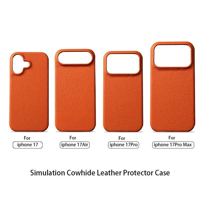 17 Pro Max Simulation Rindsleder Hülle für Apple iPhone 17 Pro Max Cover iPhone 17 Air PU Leder Offizieller Stil Handyhülle