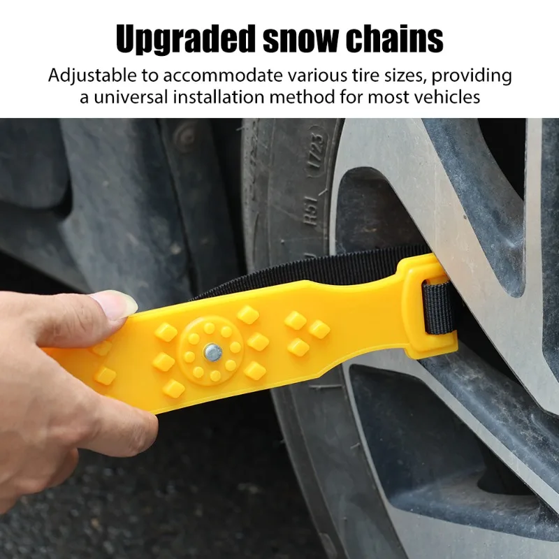 For Snow Mud Ice Tire Chain Straps Automobile Cow Tendon Steel Nail Tire Anti-skid Chain Traction Blocks Emergency TPU Anti-Skid