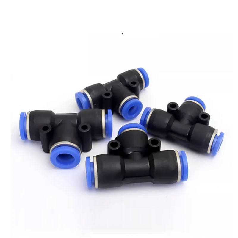 50/100/500/1000 Pcs Quick Pneumatic Joint Plastic PE Tee PEG Variable Diameter Quick Joint With High Quality