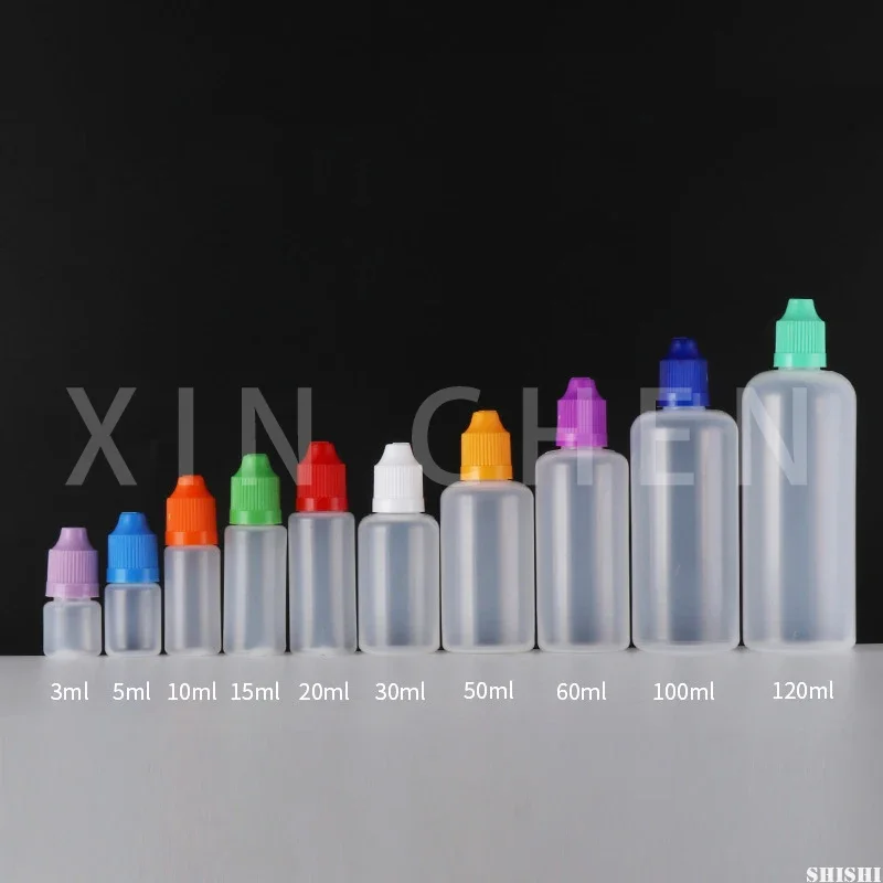 

100pcs Plastic Dropper Bottles Empty Squeezable Containers for Painting and Multi use 3/5ml 10ml 15ml 20ml 30ml 50ml 100ml 120ml