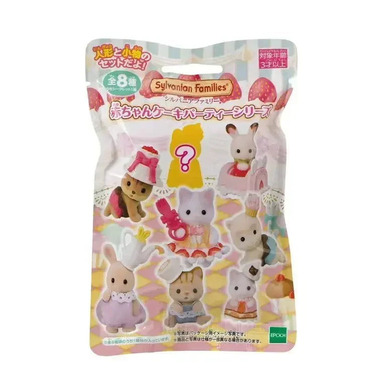 2024 Sylvanian Families Blind Box Mini Figure Cake Party Series Forest Family Mystery Box Cute Birthday Gifts For Children Toys