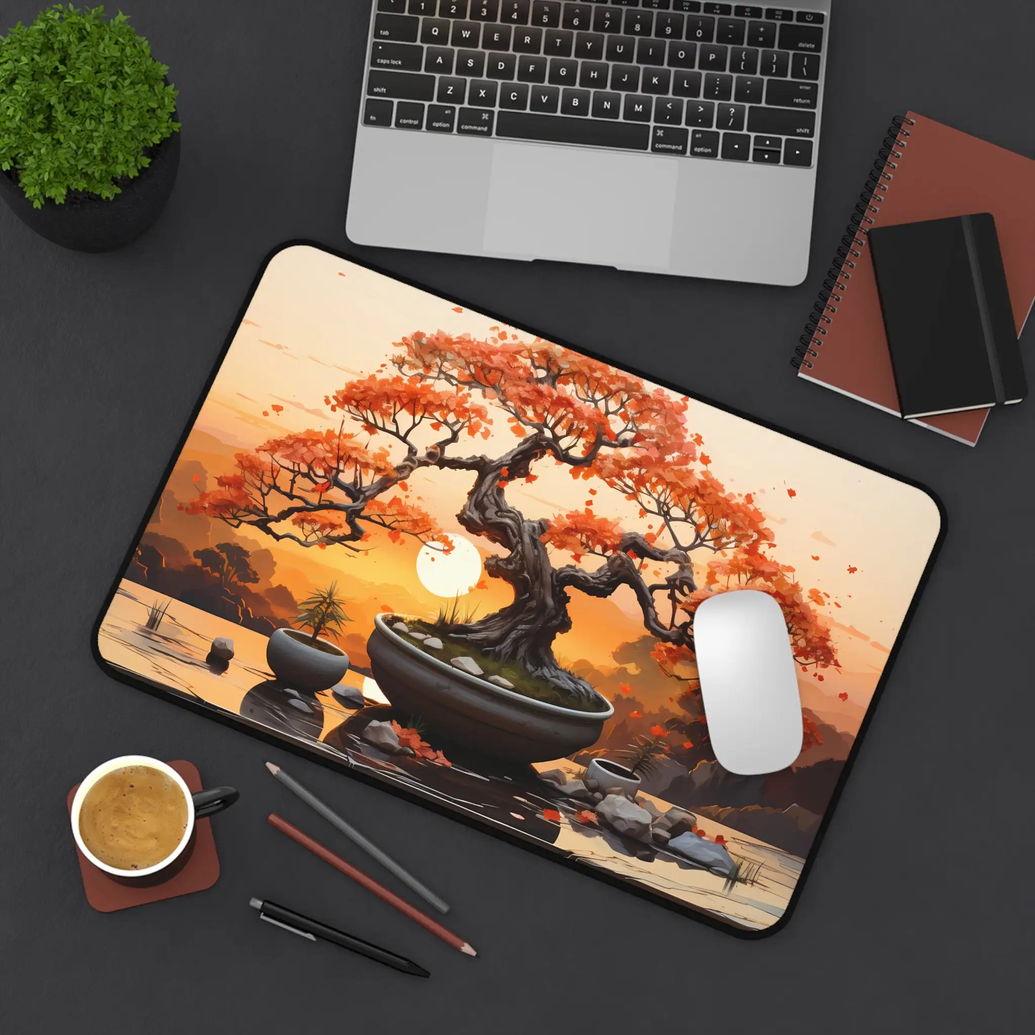 Bonsai Tree Pattern Mouse Pad, Non-slip Waterproof Gaming Mousepad, Game Table Decorative Mat,perfect Gift for Stationery Lovers