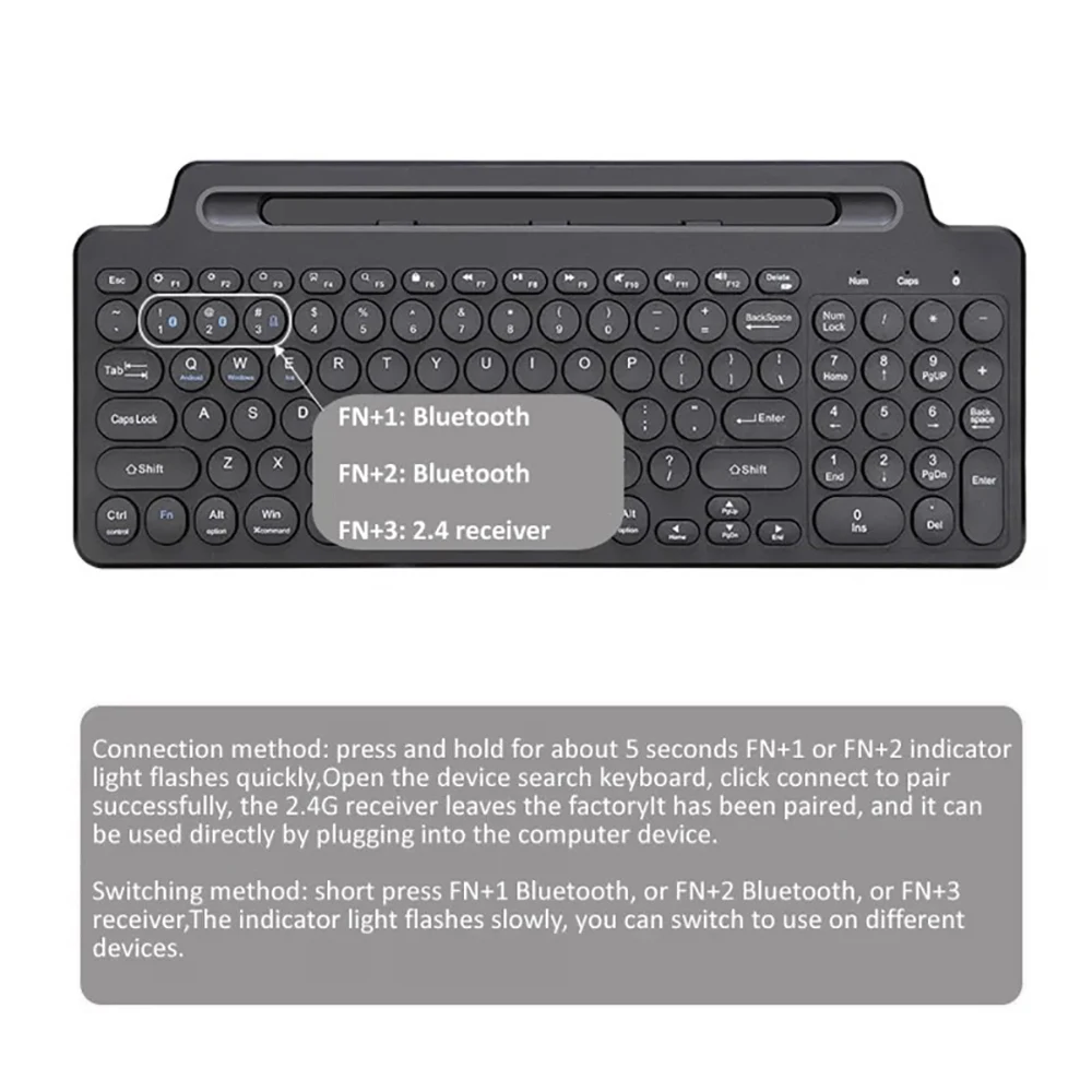 Wireless 2.4G Bluetooth Keyboard Intelligent Touchpad Keyboard Card Slot Numeric Gamer Keypad for Android IOS Windows Laptop PC