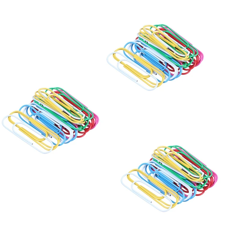 Super Large Paper Clips Vinyl Coated, 90 Pack 4 Inch Assorted Color Jumbo Paper Clip Holder, (10 Cm)