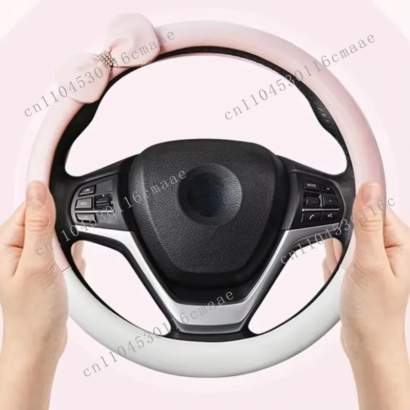 

Car Cute Steering Wheel Cover Bowknot with Diamonds in Stock Car Accessories Handle Cover Interior for Women