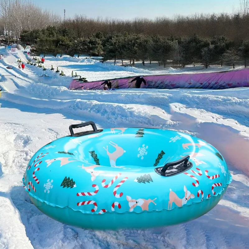 بولي كلوريد الفينيل في الهواء الطلق زلاجة نفخ حلقة التزلج الأنابيب الشتاء سميكة الثلوج الأنابيب مع مقبض الثلج دائم نفخ على الجليد اللعب #5