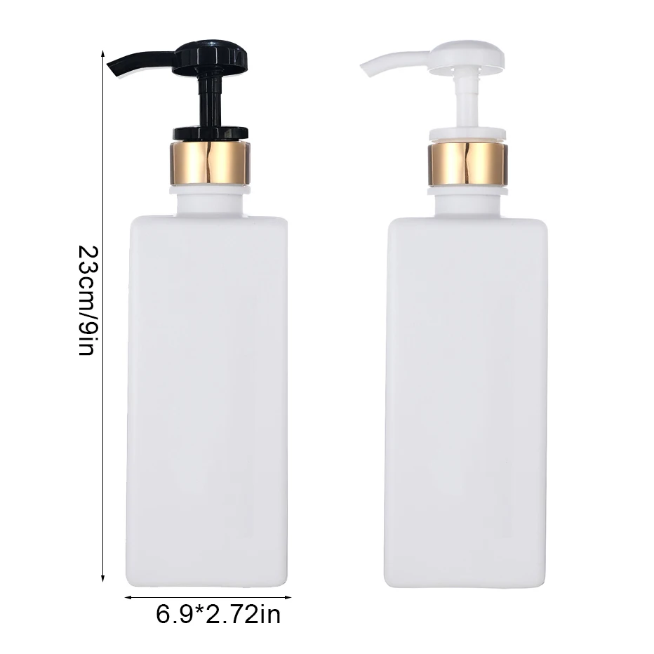 Large Capacity 650ml Shampoo Dispenser Bottle Refillable Empty Container for Shampoo Conditioner Body Wash Bathroom Kitchen Use