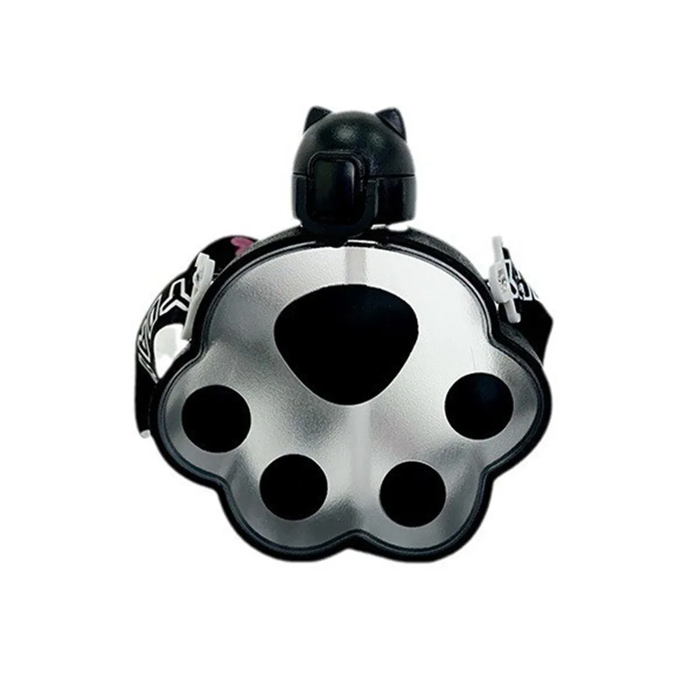 

Cartoon Cat Paw Water Bottle Adjustable Strap High-Capacity Plastic Straw Cup Creative Silicone Straw Portable Kettle