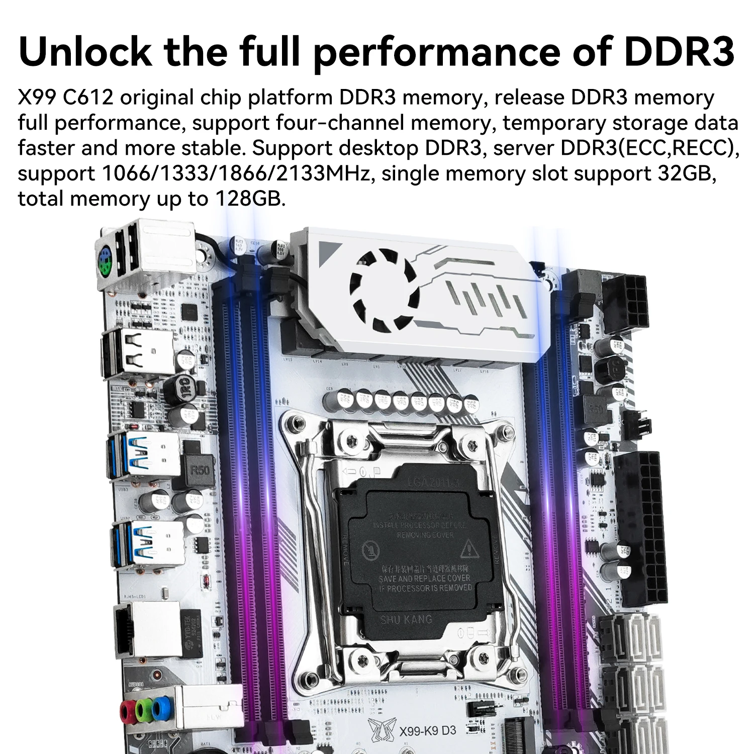 MACHINIST X99 마더보드 LGA 2011-3 K9-D3 옵션 키트(인텔 제온 E5 2696 V4 프로세서 32GB DDR3 1866MHz RAM M-ATX USB3.0 포함) 썸네일 4