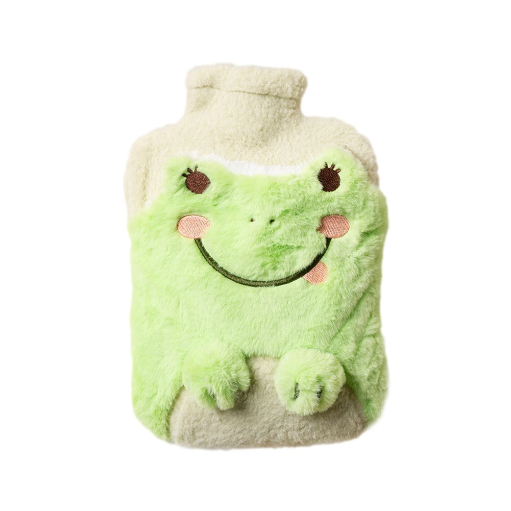 Hand warmer water bag Rubber thermos bottle with cartoon soft plush cover