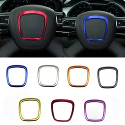 Car Styling Steering Wheel Center Logo Covers Stickers Trim For Audi A4 B6 B7 B8 A6 C6 A5 Q7 Q5 A3 Interior Accessories