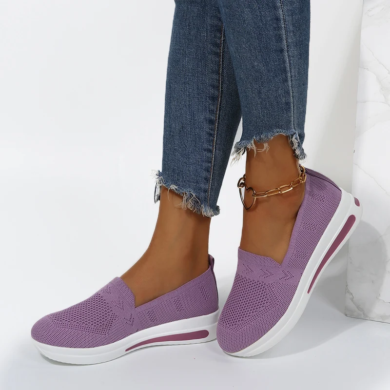 Spring Autumn Women Casual Sport Sneakers Women's Breathable Slip-On Shoes Female Light Platform Shoes Zapatillas Mujer Sneakers