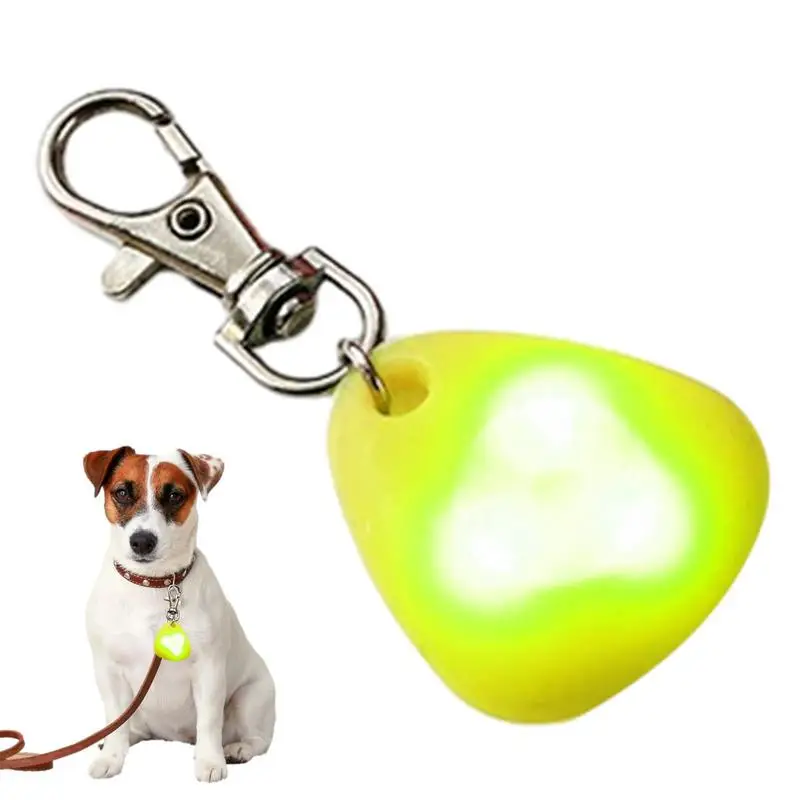 Glowing Light Dog Collar Clip-on LED Pendants For Night Walking Stainless Steel Spring Clip Anti-Lost Supplies For Running