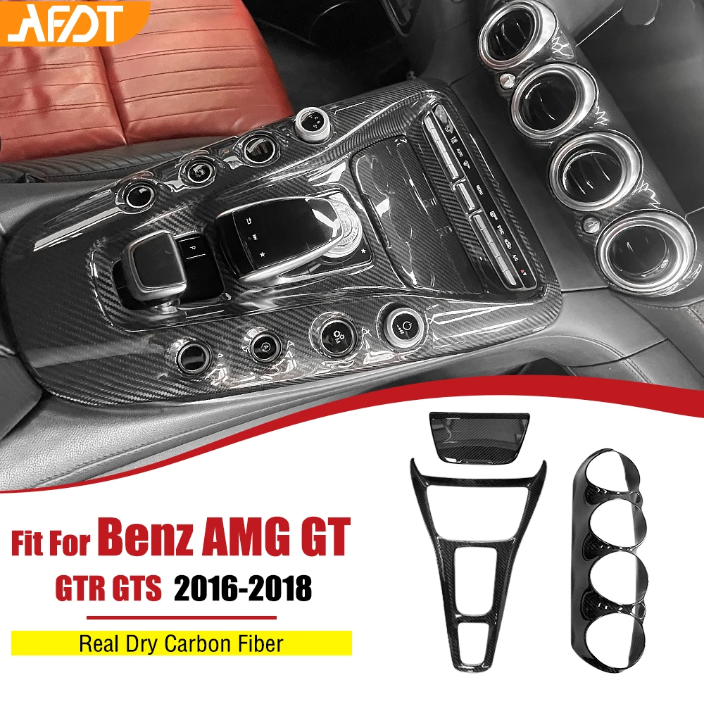 

AFDT For Benz AMG GT C190 R190 GTR GTS 2016-2018 3pcs Real Carbon Fiber Interior Air Vent Outlet Center Console Panel Trim